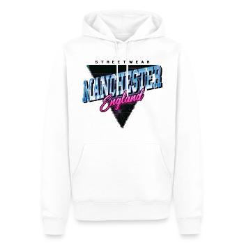 Manchester England UK Stadt Skyline Vintage Retro - Männer Premium Bio Hoodie - Weiß - Vorne - Nico (187cm)
