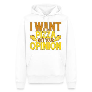 Je veux de la pizza, pas votre opinion 2 - Sweat à capuche Premium bio Homme - blanc - Devant - Nico (187cm)