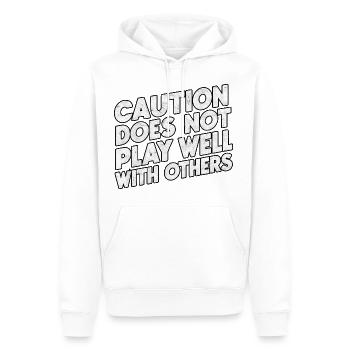 Caution Does Not Play Well With Others 94 - Männer Premium Bio Hoodie - Weiß - Vorne - Nico (187cm)