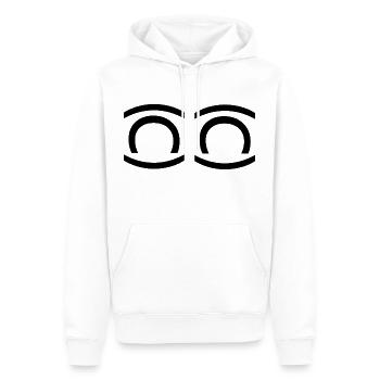 œil simple - Sweat à capuche Premium bio Homme - blanc - Devant - Nico (187cm)