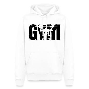 Gym Bench Press Bocybuilding Fitness Gym - Men’s Premium Organic Hoodie - white - Front - Nico (187cm)