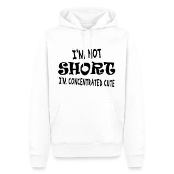 Je ne suis pas petit, je suis concentré, doux - Sweat à capuche Premium bio Homme - blanc - Devant - Nico (187cm)