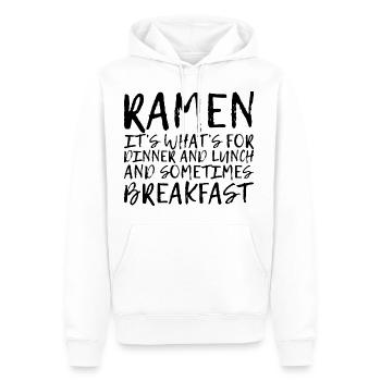 Ramen, pour le dîner et le déjeuner et le petit-déjeuner 4 - Sweat à capuche Premium bio Homme - blanc - Devant - Nico (187cm)