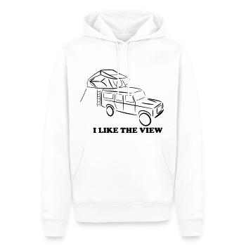 Defender mit Dachzelt, Dachzelt, Dachzeltnomaden - Männer Premium Bio Hoodie - Weiß - Vorne - Nico (187cm)