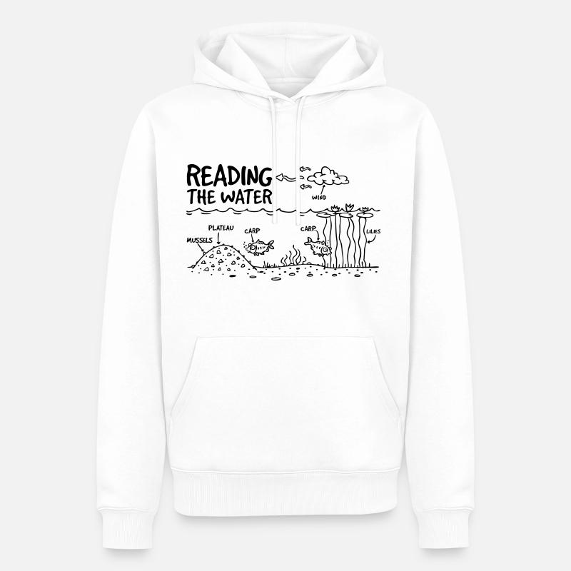 LECTURE DE L'EAU - Sweat à capuche Premium bio Homme - blanc