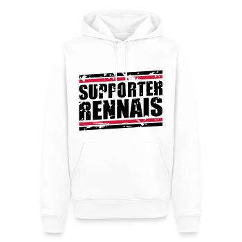 Supporter Rennais vintage - Sweat à capuche Premium bio Homme - blanc - Devant - Nico (187cm)