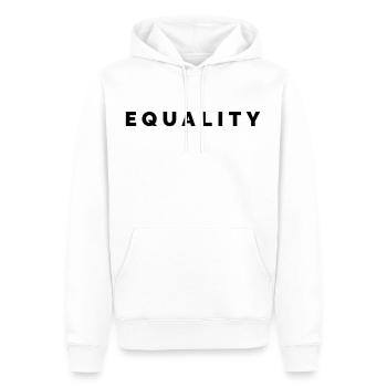 THE FASHION TEE - EQUALITY BLACK - Männer Premium Bio Hoodie - Weiß - Vorne - Nico (187cm)