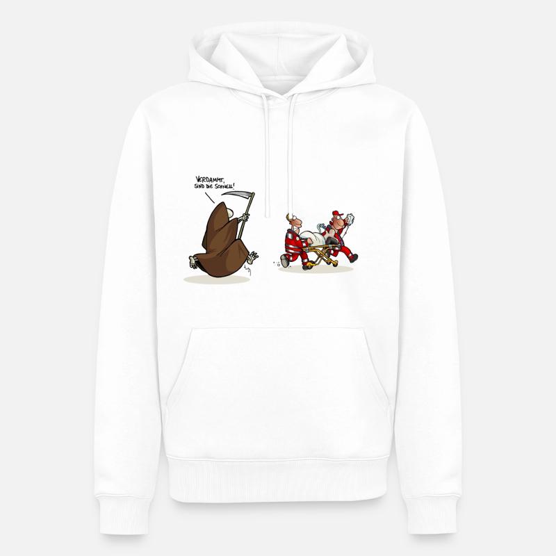 course - Sweat à capuche Premium bio Homme - blanc