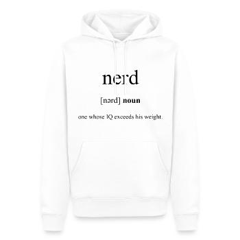 Nerd (Streber) Definition Dictionary - Männer Premium Bio Hoodie - Weiß - Vorne - Nico (187cm)