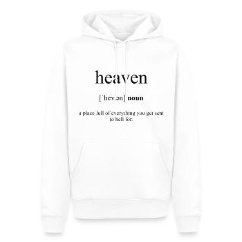Heaven (Himmel) Dictionnaire de définition - Sweat à capuche Premium bio Homme - blanc - Devant - Nico (187cm)