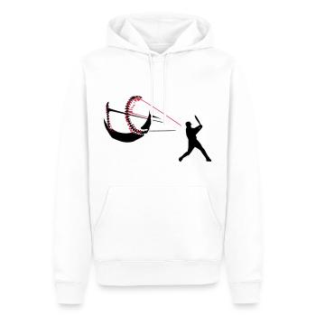 Baseball - Männer Premium Bio Hoodie - Weiß - Vorne - Nico (187cm)
