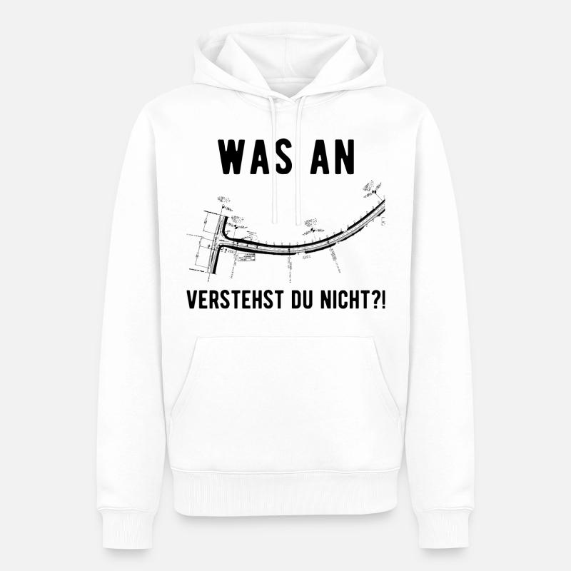 Construction de routes Constructeur de routes Cadeau de constructeur de routes - Sweat à capuche Premium bio Homme - blanc