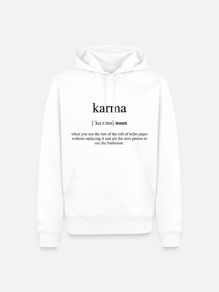 Karma Definition Dictionary - Männer Premium Bio Hoodie - Weiß
