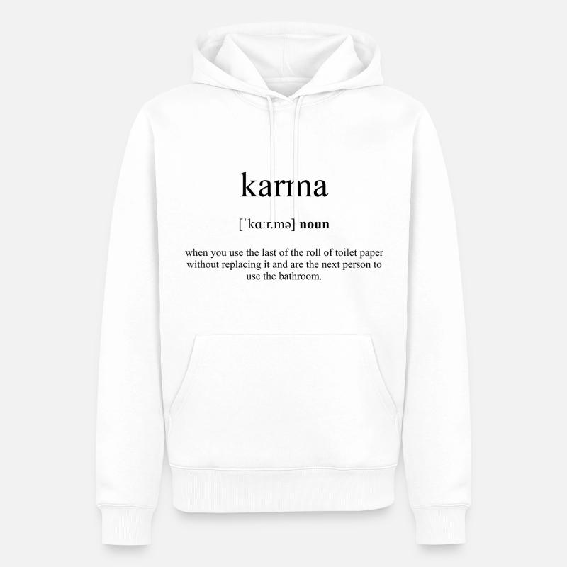 Karma Definition Dictionary - Männer Premium Bio Hoodie - Weiß