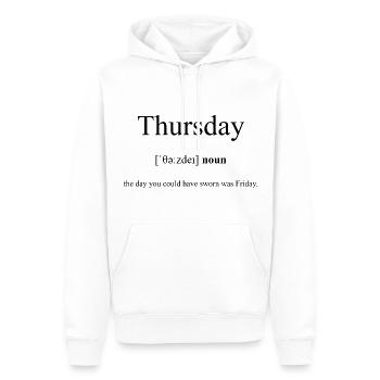 Thursday | Donnerstag Definition Dictionary - Männer Premium Bio Hoodie - Weiß - Vorne - Nico (187cm)