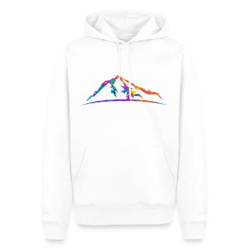Mountain Mountains Mountain Silhouette Design Wanderer - Sweat à capuche Premium bio Homme - blanc - Devant - Nico (187cm)
