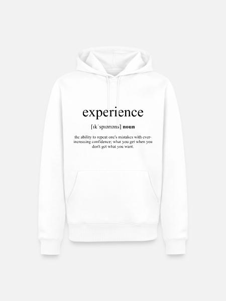 Experience | Erfahrung Definition Dictionary - Männer Premium Bio Hoodie - Weiß