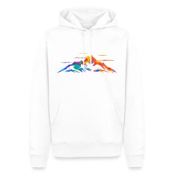 Mountains Mountaineers Hiking Splash Silhouette - Men’s Premium Organic Hoodie - white - Front - Nico (187cm)