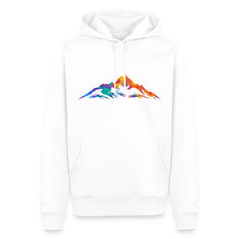 Mountains Mountaineers Hiking Splash Silhouette - Men’s Premium Organic Hoodie - white - Front - Nico (187cm)