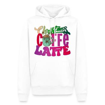 Caffe Latte de Noël Café de Noël - Sweat à capuche Premium bio Homme - blanc - Devant - Nico (187cm)
