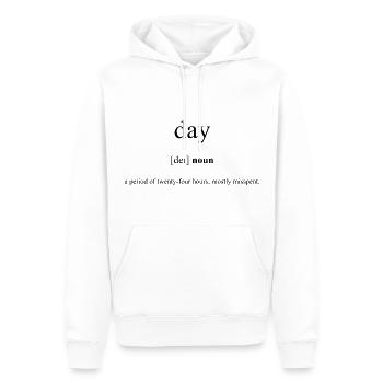 Day | Tag Definition Dictionary - Männer Premium Bio Hoodie - Weiß - Vorne - Nico (187cm)