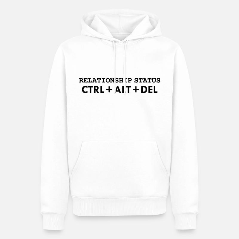 Relationship status CTRL ALT DELETE - Männer Premium Bio Hoodie - Weiß
