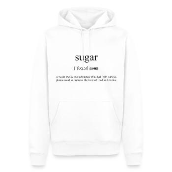 Sugar (Zucker) Definition Dictionary - Männer Premium Bio Hoodie - Weiß - Vorne - Nico (187cm)