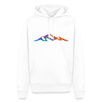 Mountains Mountaineers Hiking Splash Silhouette - Men’s Premium Organic Hoodie - white - Front - Nico (187cm)