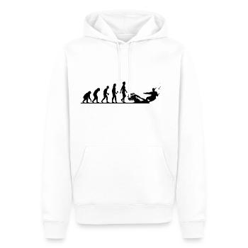 Die Evolution zum Kitesurfer - Männer Premium Bio Hoodie - Weiß - Vorne - Nico (187cm)