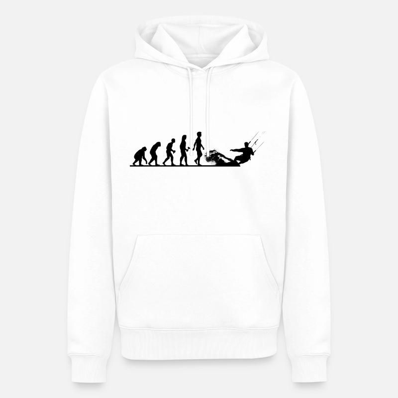 L’évolution vers le kitesurfeur - Sweat à capuche Premium bio Homme - blanc