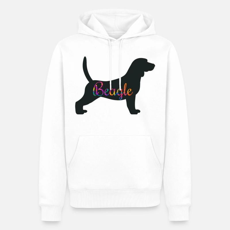 Silhouette de chien Beagle - Sweat à capuche Premium bio Homme - blanc