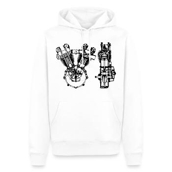 Mécanicien de voiture Moteur de voiture Dessin de voiture Tournevis de voiture - Sweat à capuche Premium bio Homme - blanc - Devant - Nico (187cm)