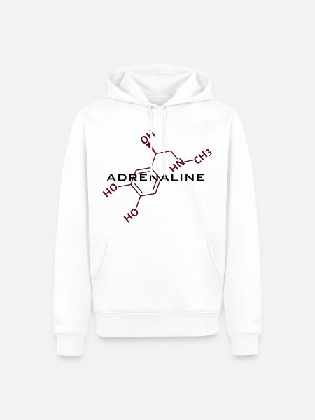 Adrenaline Structural Formula - Men’s Premium Organic Hoodie - white