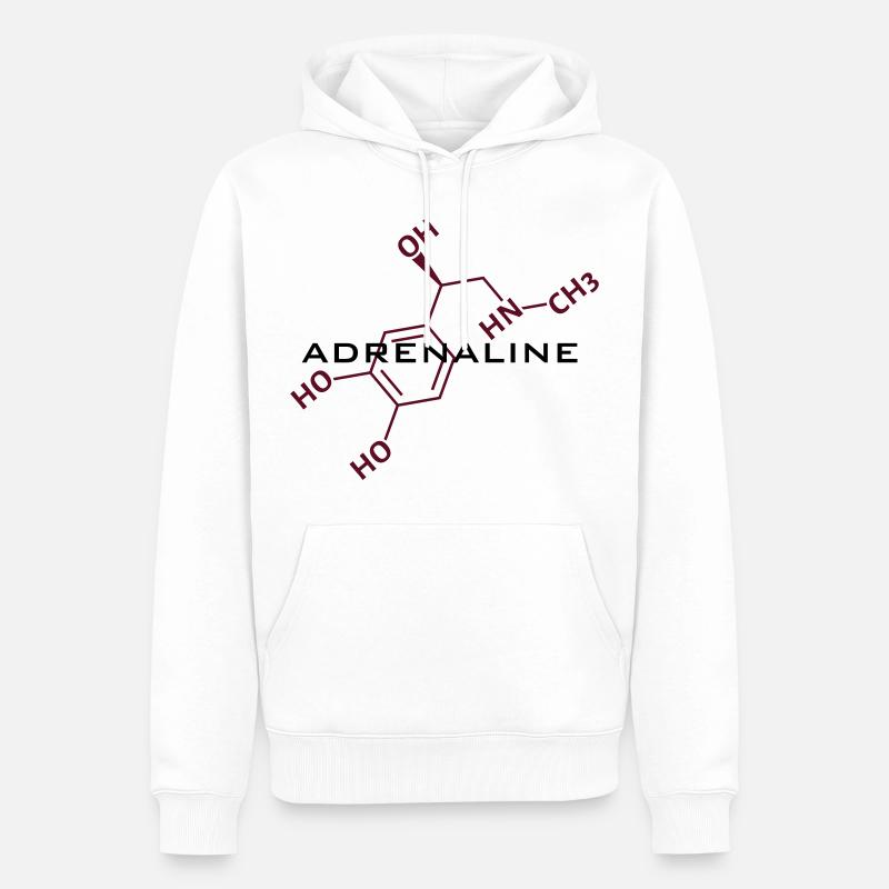Adrenaline Strukturformel - Männer Premium Bio Hoodie - Weiß