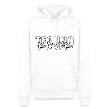 techno raver Linien - Männer Premium Bio Hoodie - Weiß - Vorne - Nico (187cm)