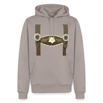 pantalon en cuir - Sweat à capuche Premium bio Homme - taupe - Devant - Nico (187cm)