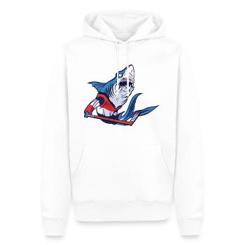 Shark Hockey T-Shirt - Men’s Premium Organic Hoodie - white - Front - Nico (187cm)