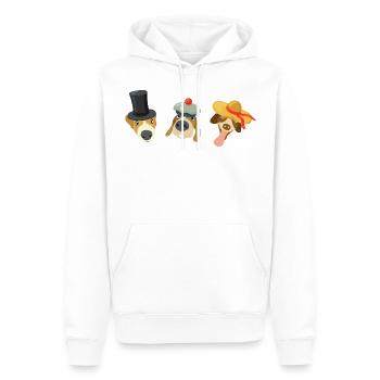 HÜTEHUNDE | 3 HUNDE MIT HUT - Männer Premium Bio Hoodie - Weiß - Vorne - Nico (187cm)