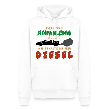 Diesel Auto Annalena Baerbock Die Grünen Verbot - Männer Premium Bio Hoodie - Weiß - Vorne - Nico (187cm)