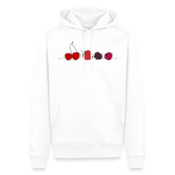 Fruits et baies dans l’art de ligne - Sweat à capuche Premium bio Homme - blanc - Devant - Nico (187cm)