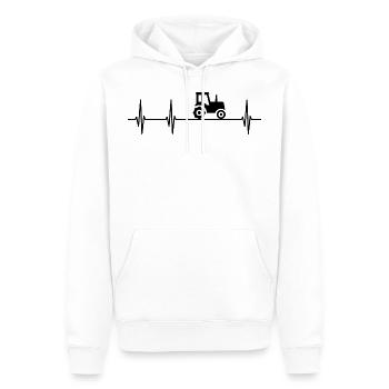 Traktor Landwirt Herzschlag - Männer Premium Bio Hoodie - Weiß - Vorne - Nico (187cm)