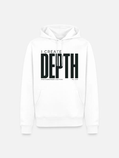 Ich erschaffe Tiefe | Fotografenausgabe - Männer Premium Bio Hoodie - Weiß