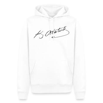 Signature of Mustafa Kemal Atatuerk - Männer Premium Bio Hoodie - Weiß - Vorne - Nico (187cm)