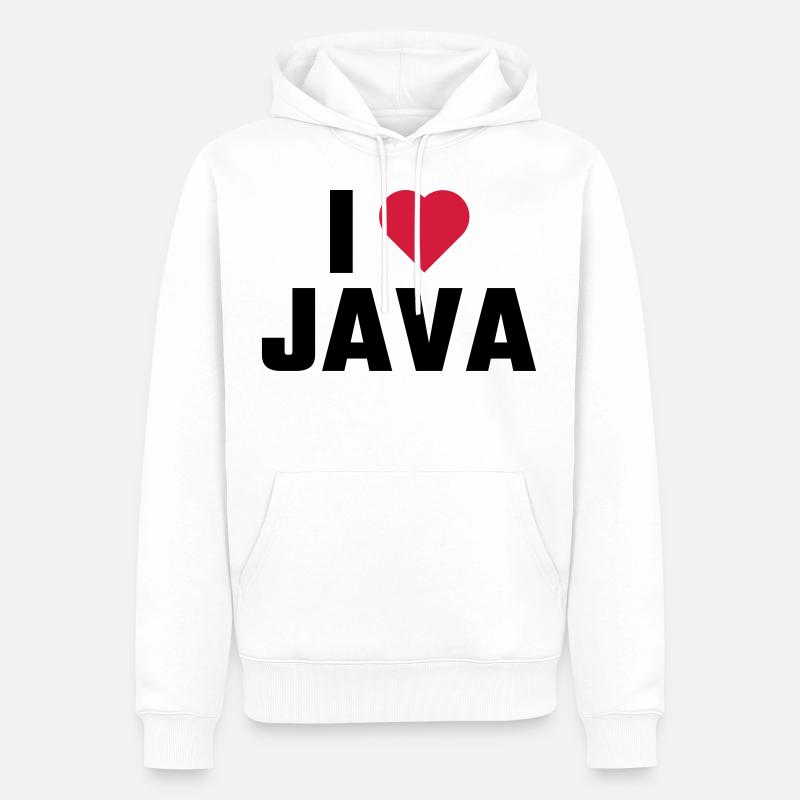 Adoro JAVA - Felpa con cappuccio ecologica premium da uomo - bianco