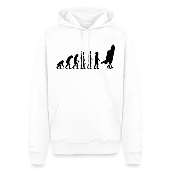 evolution_astronaut_g1 - Sweat à capuche Premium bio Homme - blanc - Devant - Nico (187cm)