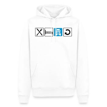 logo manger dormir conduire répéter camion camion camion fe - Sweat à capuche Premium bio Homme - blanc - Devant - Nico (187cm)