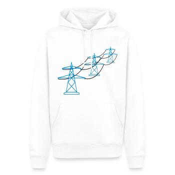 reihe muster viele trasse strom mast strommast ele - Männer Premium Bio Hoodie - Weiß - Vorne - Nico (187cm)