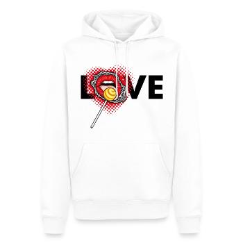 Love la Réunion 2 - Sweat à capuche Premium bio Homme - blanc - Devant - Nico (187cm)