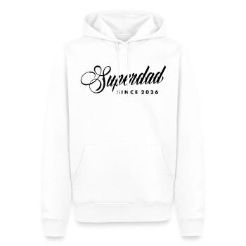 Superdad Papa Père 2026 Bébé - Sweat à capuche Premium bio Homme - blanc - Devant - Nico (187cm)