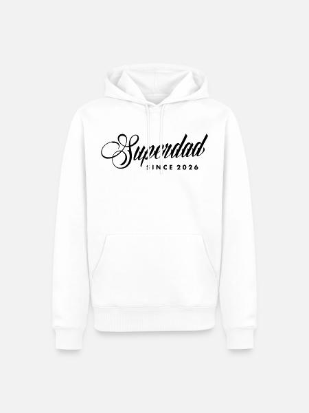 Superdad Dad Father 2026 Baby - Men’s Premium Organic Hoodie - white